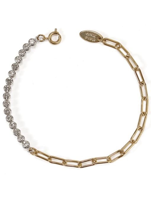 ACCA Brass Cubic Zirconia Vintage  Asymmetry Geometric chain  Bracelet 3