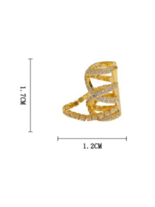 HYACINTH Brass Cubic Zirconia Geometric Vintage Single  Clip Earring 4