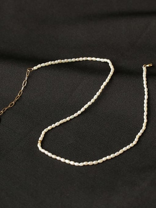 ACCA Brass Freshwater Pearl Irregular Minimalist Necklace 3