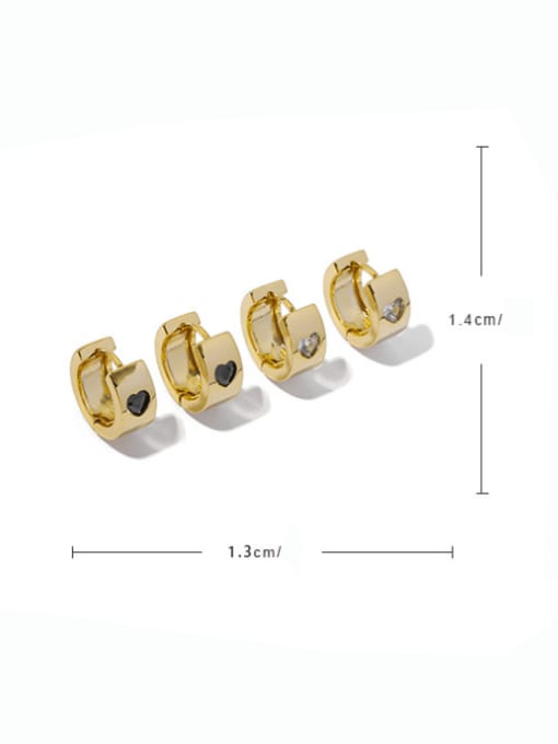 ACCA Brass Cubic Zirconia Geometric Minimalist Stud Earring 3