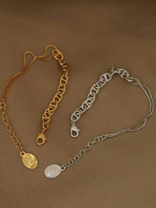 ACCA Brass Hollow Geometric Vintage Link Bracelet 2