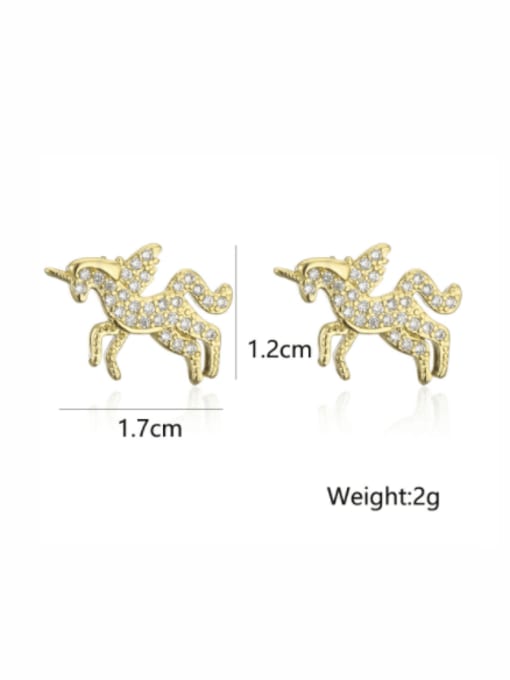 AOG Brass Cubic Zirconia Horse Cute Stud Earring 1