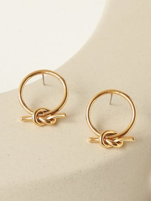 TINGS Brass knot Geometric Vintage Stud Earring 0