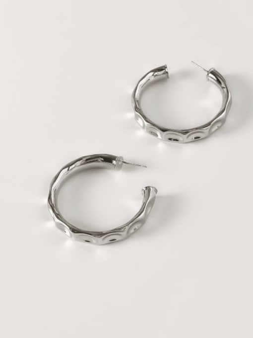 HYACINTH Brass Geometric Minimalist Hoop Trend Korean Fashion Earring 0