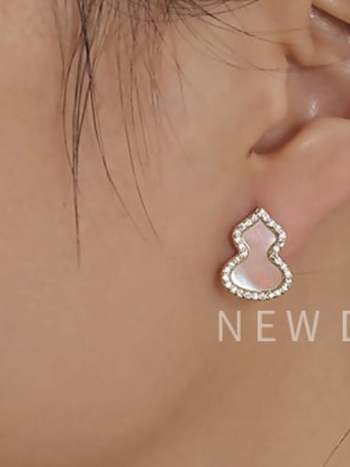HYACINTH Brass Shell Geometric Cute Stud Trend Korean Fashion Earring 1