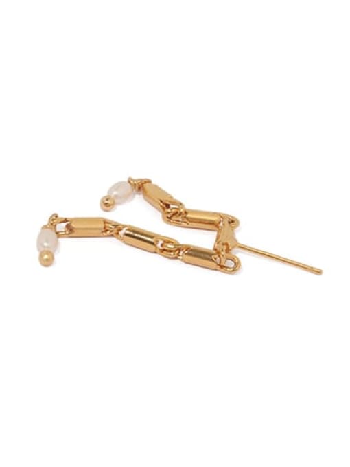 ACCA Brass Imitation Pearl Tassel Vintage Drop Earring 2