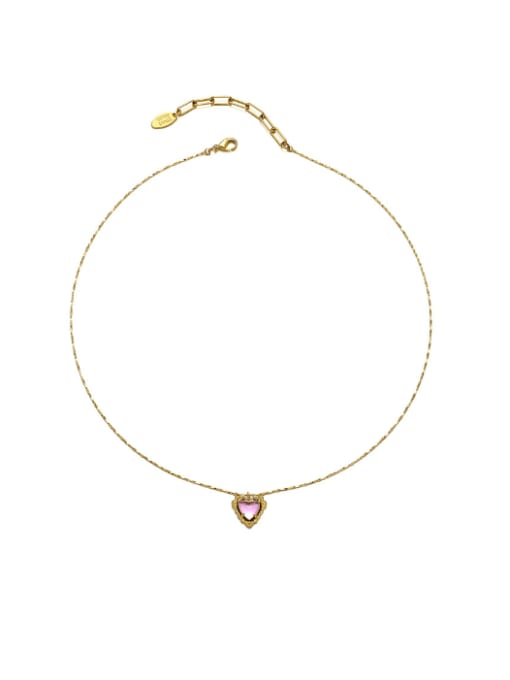 Love pendant necklace Brass Heart Vintage Necklace