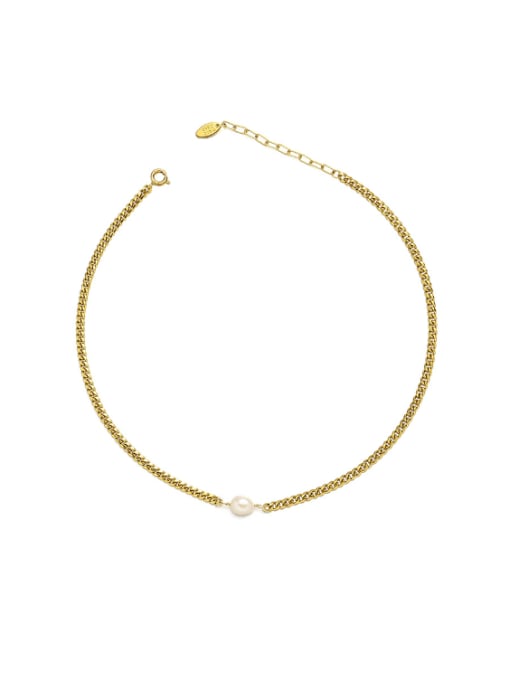 pearl necklace Brass Geometric Hip Hop Necklace
