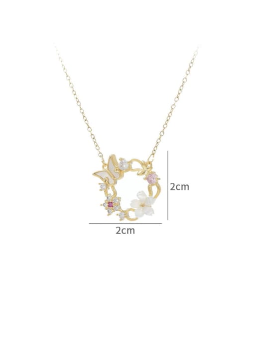 YOUH Brass Cubic Zirconia Flower Dainty Necklace 3
