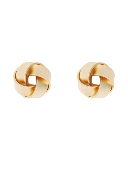 HYACINTH Copper  Hollow Geometric Minimalist Stud Trend Korean Fashion Earring 0