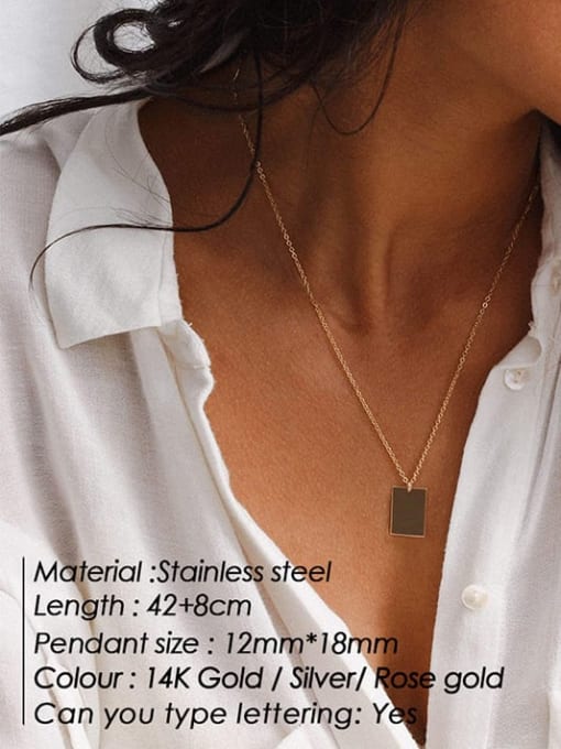 Desoto Stainless steel  Minimalist Geometric Pendant Multi Strand Necklace 3