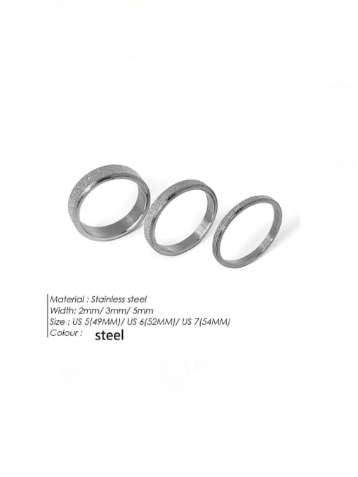 Steel Wide 5mm 25126 Titanium  Round Geometric Minimalist Band Ring