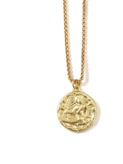 Virgo Brass coin Minimalist Twelve constellations Pendant Necklace