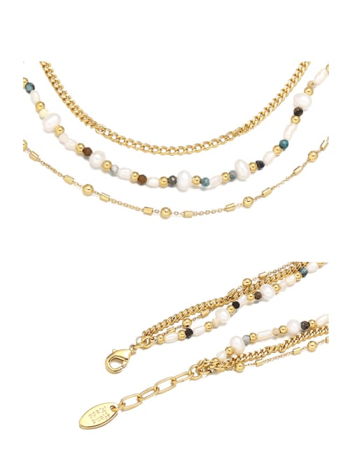 TINGS Brass Glass beads Geometric Bohemia Handmade Beaded Bracelet 3