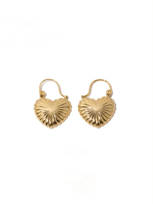 ACCA Brass Heart Vintage Huggie Earring 0