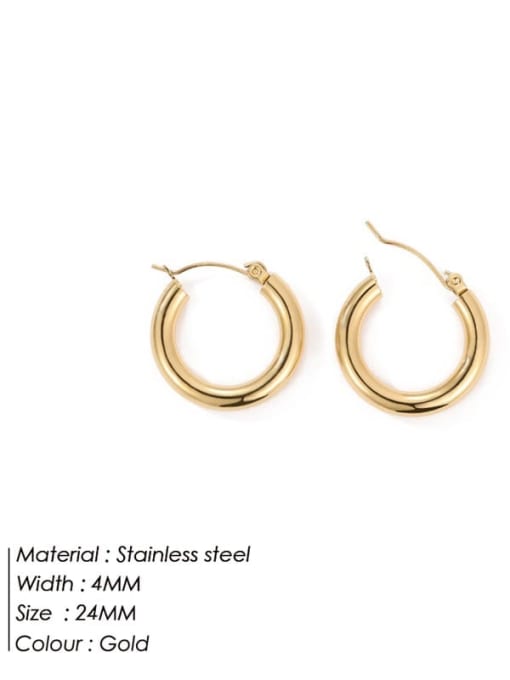 24MM Gold YE35956 Stainless steel Geometric Minimalist Hoop Earring