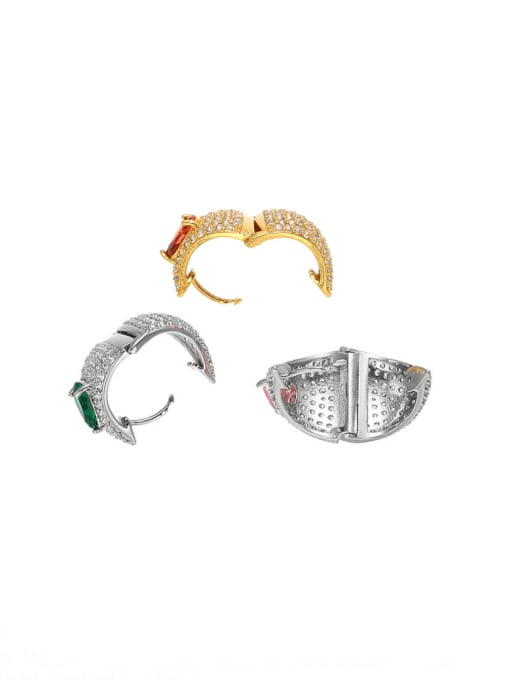 TINGS Brass Cubic Zirconia Triangle Luxury Stud Earring 2