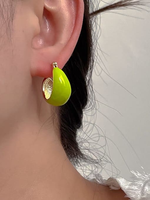 ZRUI Brass Enamel Geometric Minimalist Earring 1
