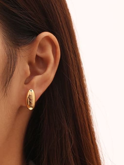 ACCA Brass Smooth Irregular  Geometric Minimalist Stud Earring 3