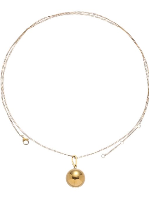 golden Titanium Steel Round Minimalist Necklace