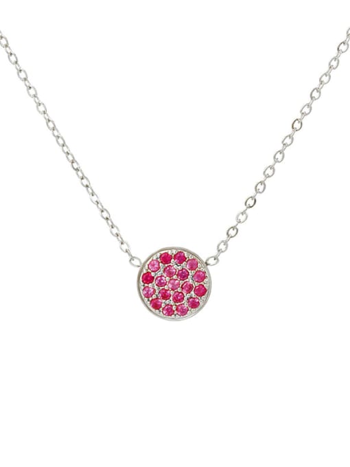 July Rose Steel Stainless steel Cubic Zirconia Round Minimalist Necklace