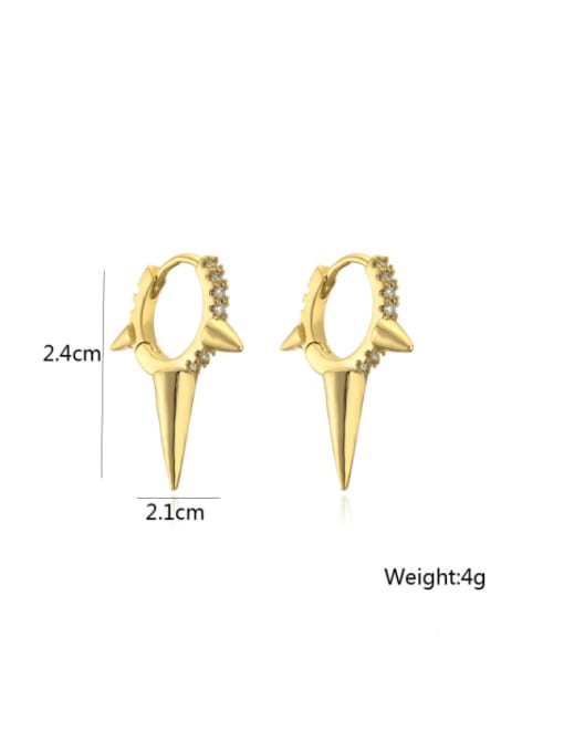 AOG Brass Cubic Zirconia Geometric Vintage Huggie Earring 3