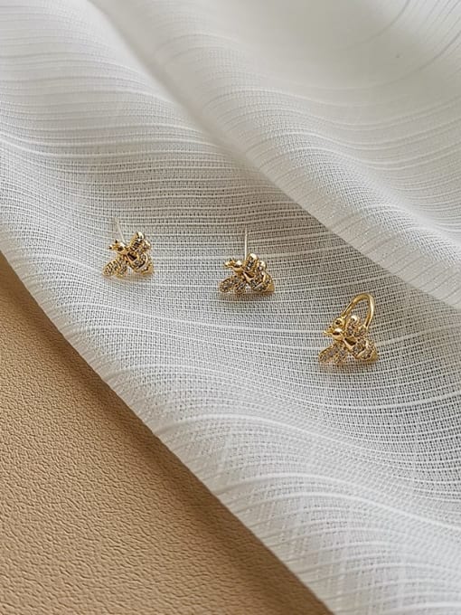 HYACINTH Copper Cubic Zirconia Cute  Bee Stud Trend Korean Fashion Earring 0