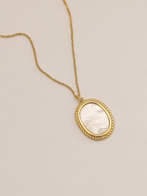 HYACINTH Brass Shell Geometric Minimalist Pendant Trend Korean Fashion Necklace 3