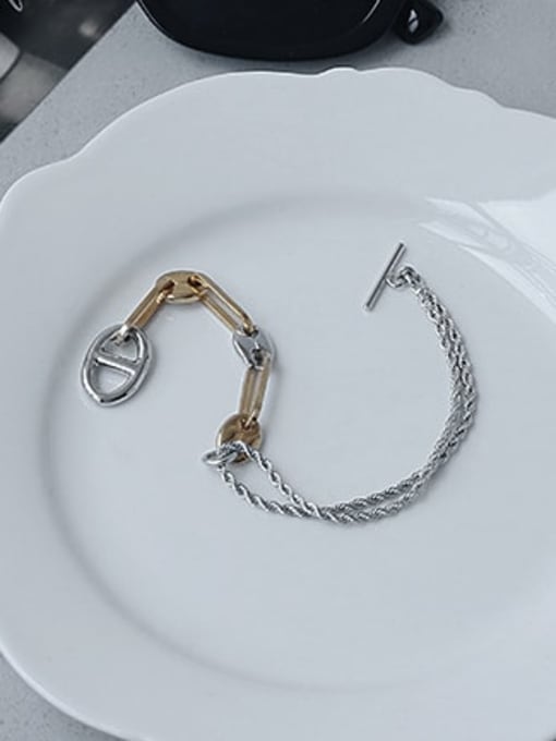 TINGS Brass Geometric Minimalist Link Bracelet 3