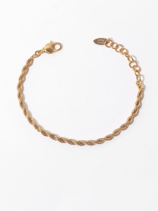 golden Brass Irregular Vintage Twist Chain  Woven Bracelet