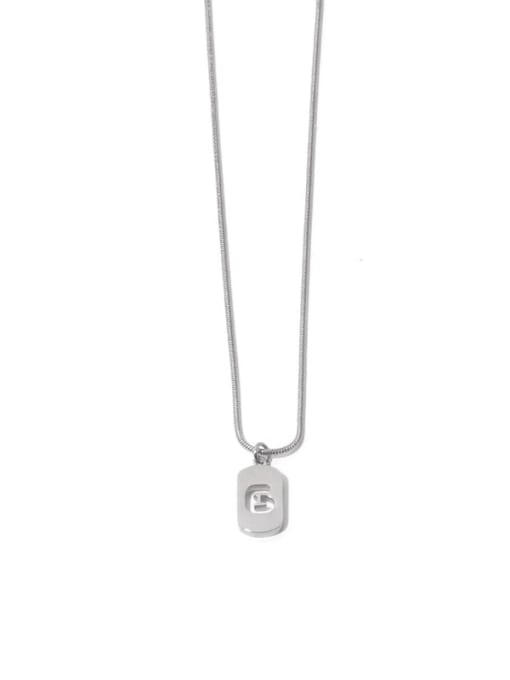 6 Titanium Steel Number Minimalist Necklace