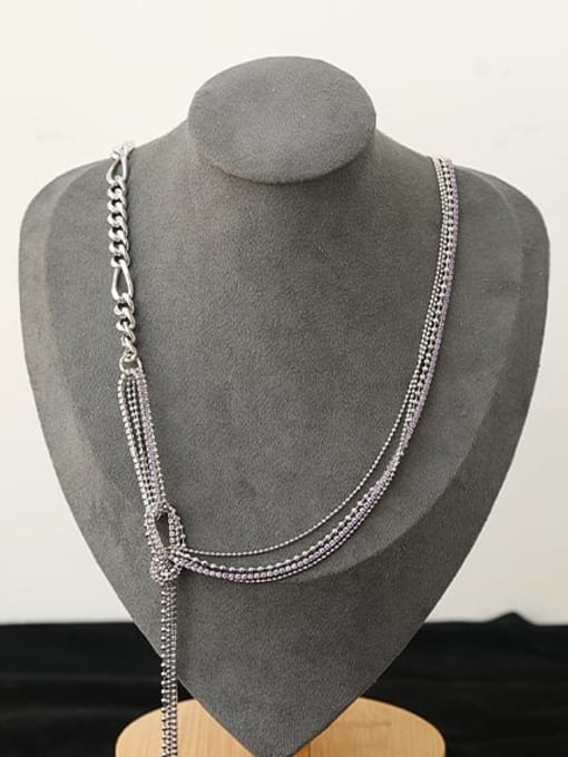 ACCA Brass Geometric Minimalist Chain Lariat Necklace 2