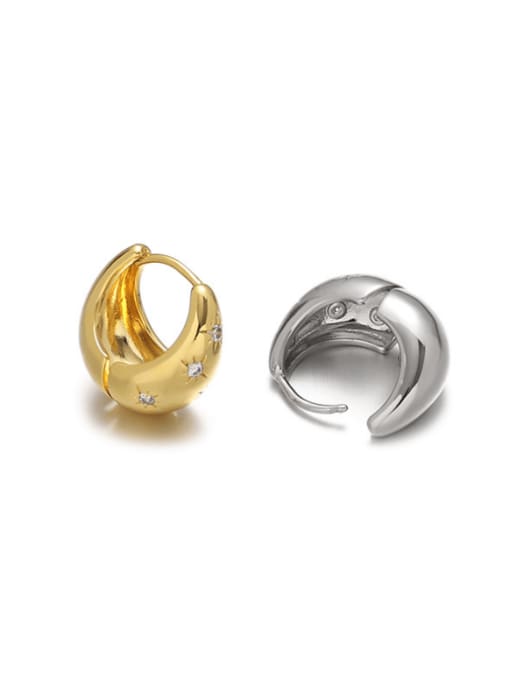 ACCA Brass Geometric Minimalist Huggie Earring 3
