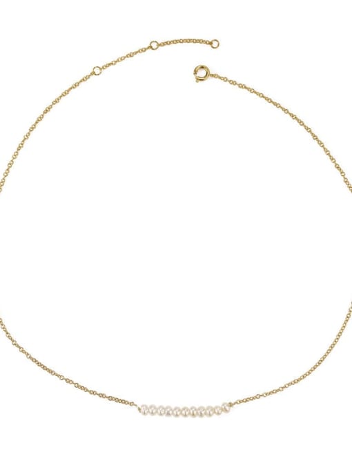 Many pearls Brass Freshwater Pearl Locket Minimalist Necklace