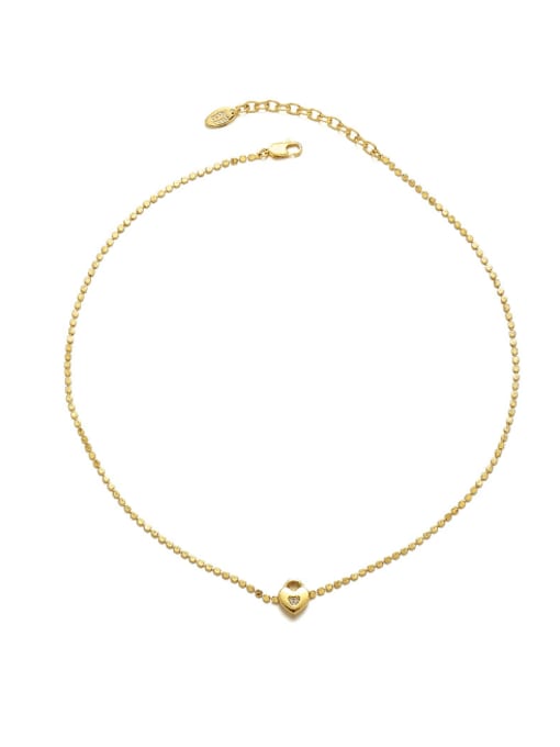 ACCA Brass Cubic Zirconia Heart Vintage Necklace