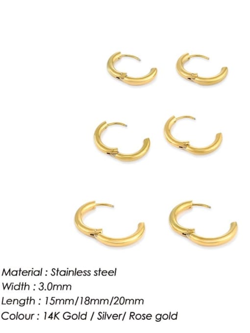 Desoto Stainless steel Geometric Minimalist Huggie Earring 2