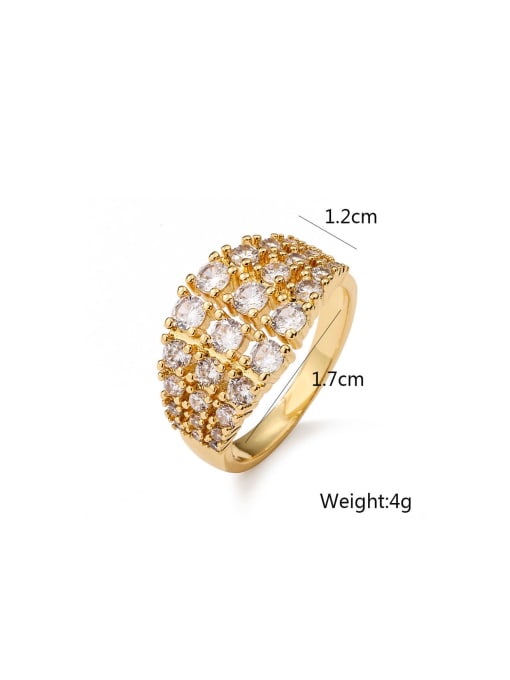 AOG Brass Cubic Zirconia Geometric Trend Band Ring 2