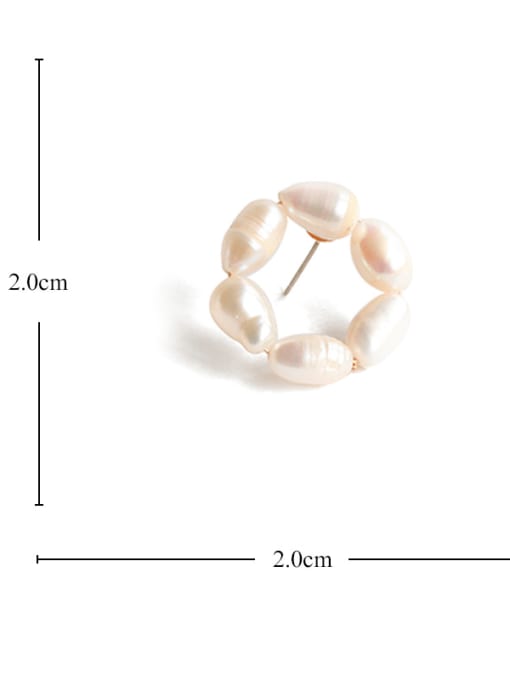 ACCA Brass Freshwater Pearl Round Minimalist Drop Earring 2