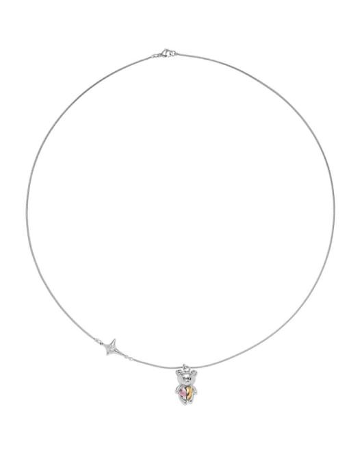 TINGS Brass Cubic Zirconia Bear Cute Necklace 0
