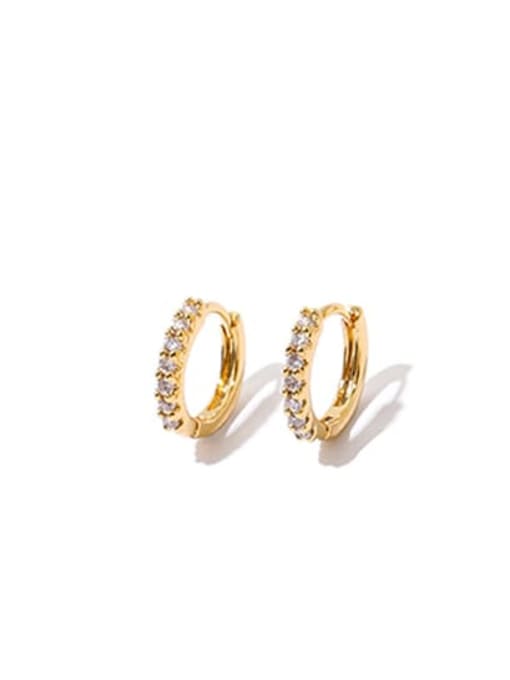 White zircon Brass Cubic Zirconia Geometric Vintage Huggie Earring