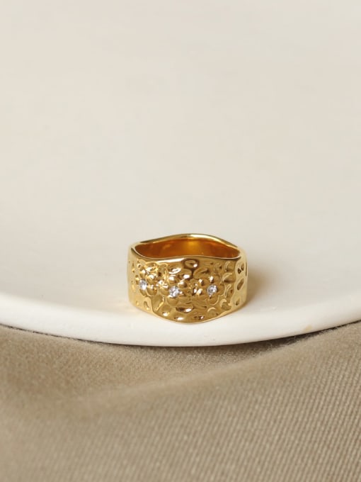 ACCA Brass Flower Vintage Band Ring 2
