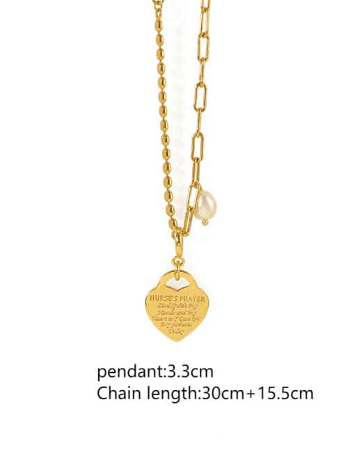 ACCA Brass Heart Minimalist Beaded Necklace 3