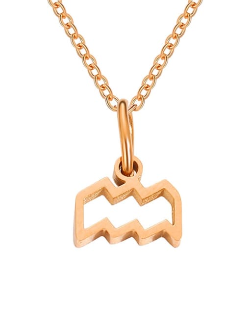 Aquarius Rose Gold Stainless steel Constellation Minimalist Necklace