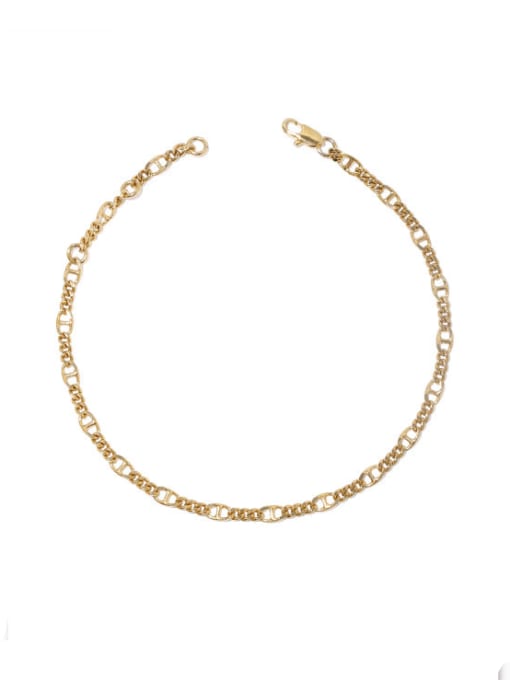 4 25.2cm Brass Irregular Hip Hop Double Layer Chain Anklet