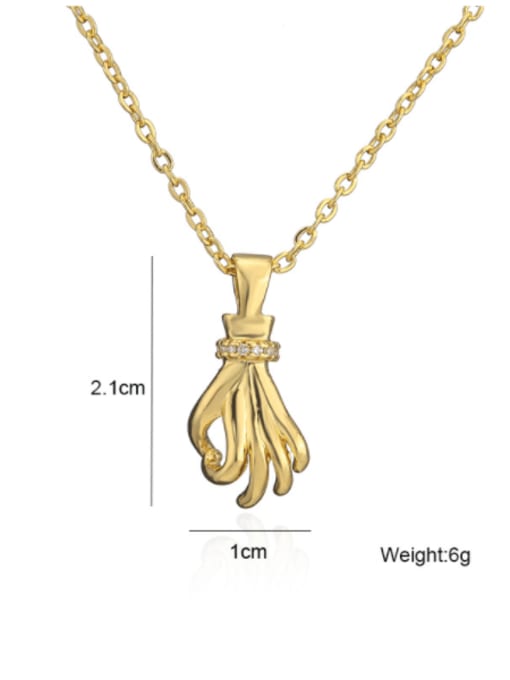 AOG Brass Hand Of Gold Minimalist Necklace 3