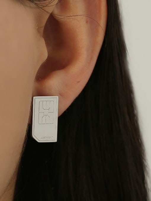 ACCA Titanium Steel Geometric Minimalist Stud Earring 1