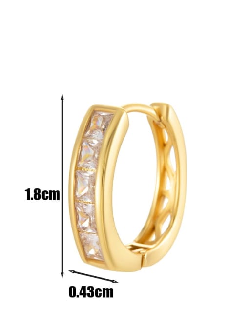 9  # Gold--Single Brass Cubic Zirconia Heart Minimalist Single Earring