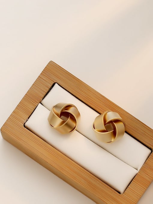 HYACINTH Copper  Hollow Geometric Minimalist Stud Trend Korean Fashion Earring 1