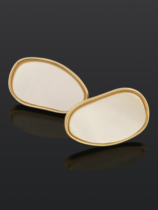 Pea shape (ear clip) Brass Shell Geometric Minimalist Stud Earring