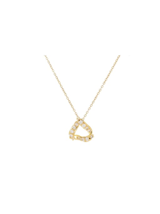 YOUH Brass Cubic Zirconia Geometric Dainty Necklace 0